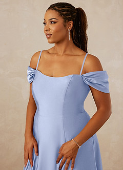 Christian Siriano Bridal for Azazie 1002 Bridesmaid Dresses Ice A-Line Off the Shoulder Stretch Satin Convertible Dress image8