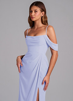 Azazie Johana 신부 들러리 드레스 인어 오프 더 숄더 쉬폰 바닥 길이 드레스 image5