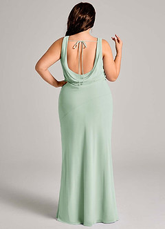 Azazie Rylina Bridesmaid Dresses Agave Mermaid Pleated Chiffon Dress image8