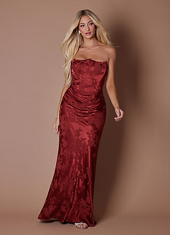 Vestido Rojo Caoba Largo Kelsey image5