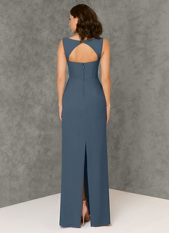 Azazie Flori Bridesmaid Dresses Neptune Sheath Square Neckline Chiffon Dress image2