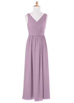 Azazie Kora Junior Wisteria A-Line Pleated Chiffon Dress image5