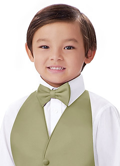 front Boy's Matte Satin Pre-Tied Bow Tie
