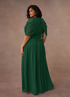 Azazie Olena Mother of the Bride Dresses Dark Green A-Line Sequins Chiffon Dress image10