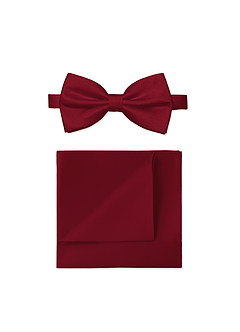 Matte Satin Bow Tie and Pocket Square Set