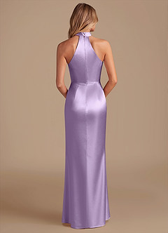 Azazie Karlotta Robes de demoiselle d'honneur Robe Fourreau en Satiné métallisé Plissée Lilas image2