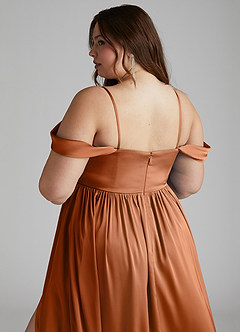 Azazie Morana Final Sale Amethyst A-Line Off the Shoulder Stretch Satin Convertible Dress image16