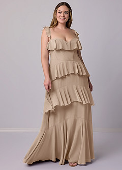 Barbie ♥ Azazie Bridesmaid Dresses Taupe A-Line Sweetheart Neckline Chiffon Dress image6