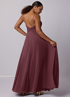 Barbie ♥ Azazie Bridesmaid Dresses Sangria A-Line Chiffon Dress image6