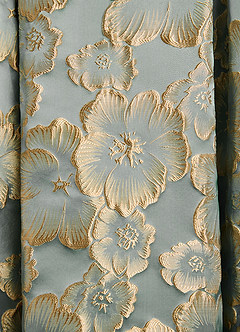 Azazie Centralia vestidos de madre de la novia Vestido de Jacquard Azul Agua de Jacquard Floral de Corte en A con Vestidos sin tirantes image8