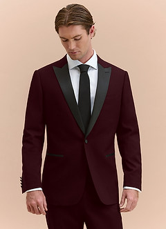 front Hudson Burgundy Peak Lapel Tuxedo