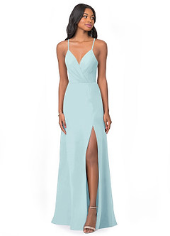 Azazie Everleigh Bridesmaid Dresses Sea Glass A-Line Sweetheart Pleated Chiffon Dress image1