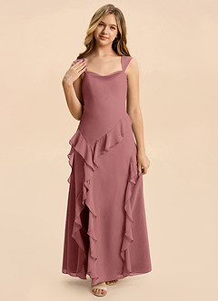 Azazie Sloane Junior Amethyst A-Line Sweetheart Neckline Chiffon Dress image6