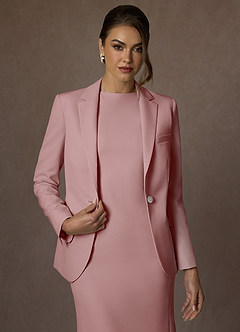 front Kennedy Rosa Empoeirada Vestido estruturado com elastano