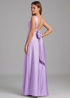 Azazie Beatrice 신부 들러리 드레스 A라인 스윗하트 네크라인 스트레치 새틴 바닥 길이 드레스 image2