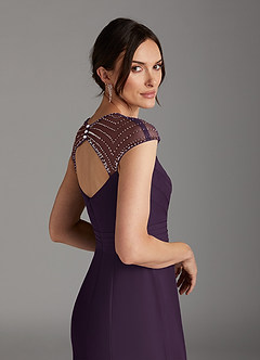 Azazie Blanchett Mother of the Bride Dresses Plum Mermaid Sequins Chiffon Dress image6