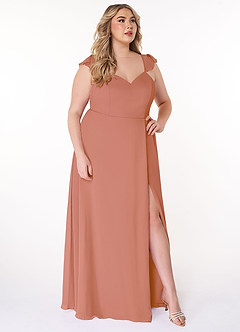 Azazie Everett Bridesmaid Dresses MAI TAI A-Line V-neck Ruched Chiffon Dress image9