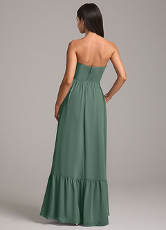 Azazie Kailee Bridesmaid Dresses Sea Moss A-Line with Pockets Chiffon Dress image6