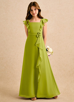 Azazie Soso Girls Formal Flower Girl Klänningar Klänning A-Line i Chiffong Plisserad image5
