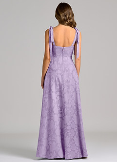 Azazie Debra Bridesmaid Dresses Lilac A-Line with Pockets Floral Burnout Dress image6