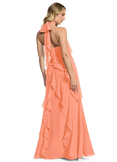 Azazie Velma Vestidos de damas de honor Vestido de Atardecer de Gasa de Corte en A con Corte Lateral image2