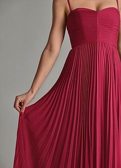 Azazie Chiana Abiti da Damigella Abito A-Line in Chiffon Senza Cinturino Borgogna image7