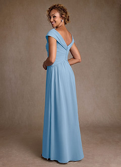 Azazie Myrtle vestidos de madre de la novia Vestido de Azul Pálido de Gasa de Corte en A con Plisado image2