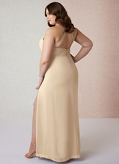 Azazie Manila Abiti da Damigella Abito Tubino in Chiffon con Scollo a V Champagne image10