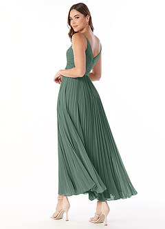 Azazie Raychelle Bridesmaid Dresses Sea Moss A-Line V-Neck Chiffon Dress image4