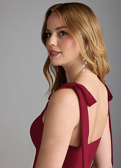 Azazie Lizet Bridesmaid Dresses Burgundy A-Line Sweetheart Neckline Chiffon Dress image6