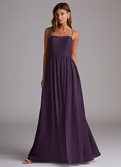 Azazie Calianna Bridesmaid Dresses Plum A-Line Off the Shoulder Chiffon Convertible Dress image4