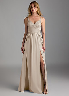 Azazie Chanel Bridesmaid Dresses Frost A-Line Pleated Stretch Satin Dress image5