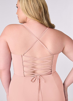 Barbie ♥ Azazie Final Sale Rosette Sheath Corset Chiffon Dress image8