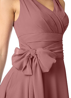 Azazie Bianca Bridesmaid Dresses A-Line Pleated Chiffon Floor-Length Dress image3