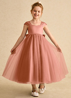 Azazie Chickadee Flower Girl Dresses MAI TAI Ball-Gown Sweetheart Neckline Matte Satin Dress image4