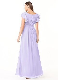 Azazie Daphne Modest Bridesmaid Dresses A-Line Ruffled Chiffon Floor-Length Dress image2