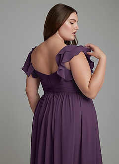 Azazie Anaya Bridesmaid Dresses Plum A-Line Sweetheart Neckline Chiffon Dress image9