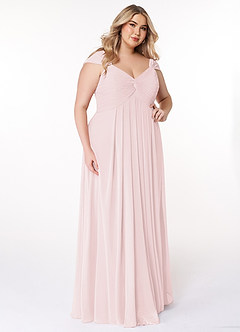 Azazie Kaitlynn Abiti da Damigella Abito Convertibile Impero in Chiffon Increspato Rosa Rossore image12