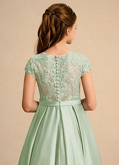 Azazie Bunny Junior Formal vestidos de niña de las flores Vestido de Salvia Polvorienta de Encaje de Princesa image7