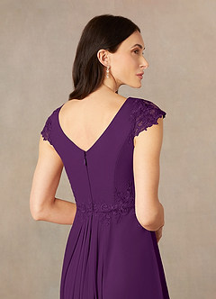 Azazie Janie Mother of the Bride Dresses Grape Mermaid Lace Dress image5