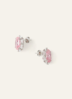 front Set di orecchini e collana con pietre preziose rosa.