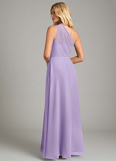 Azazie Phaedra Bridesmaid Dresses Lilac A-Line One Shoulder Chiffon Dress image2