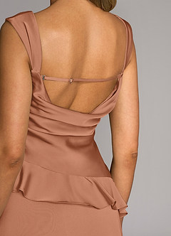 Azazie Sloane Bridesmaid Dresses Bronzer A-Line Sweetheart Neckline Stretch Satin Dress image6