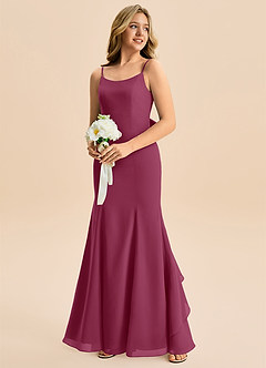 Azazie Lioren Junior Robe Sirène en Mousseline de soie Arc Mûre image4