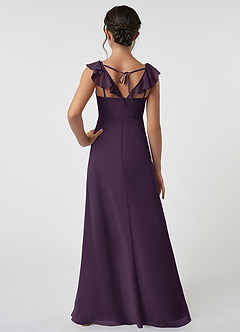 Azazie Amada Junior Plum A-Line Ruched Chiffon Dress image2