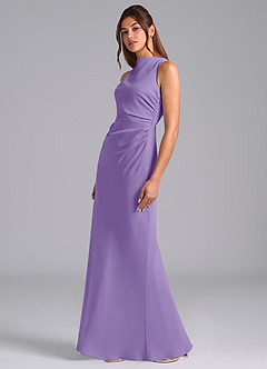 Azazie Evadne Bridesmaid Dresses Tahiti A-Line Pleated Chiffon Dress image1