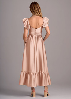 Azazie Anaya Brautjungfernkleider Wandelbar A-Linie Herzausschnitt Stretch-Satin Kleid Roségold image2