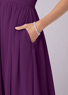 Barbie ♥ Azazie Bridesmaid Dresses Grape A-Line Corset Chiffon Dress image8