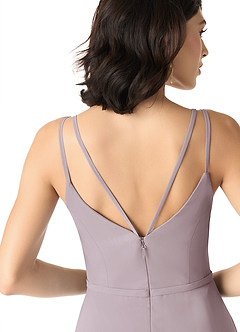Azazie Janine Bridesmaid Dresses Dusk A-Line V-Neck Chiffon Dress image5