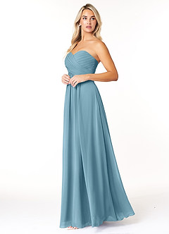 Azazie Yazmin Bridesmaid Dresses Moody Blue A-Line Sweetheart Neckline Chiffon Convertible Dress image3